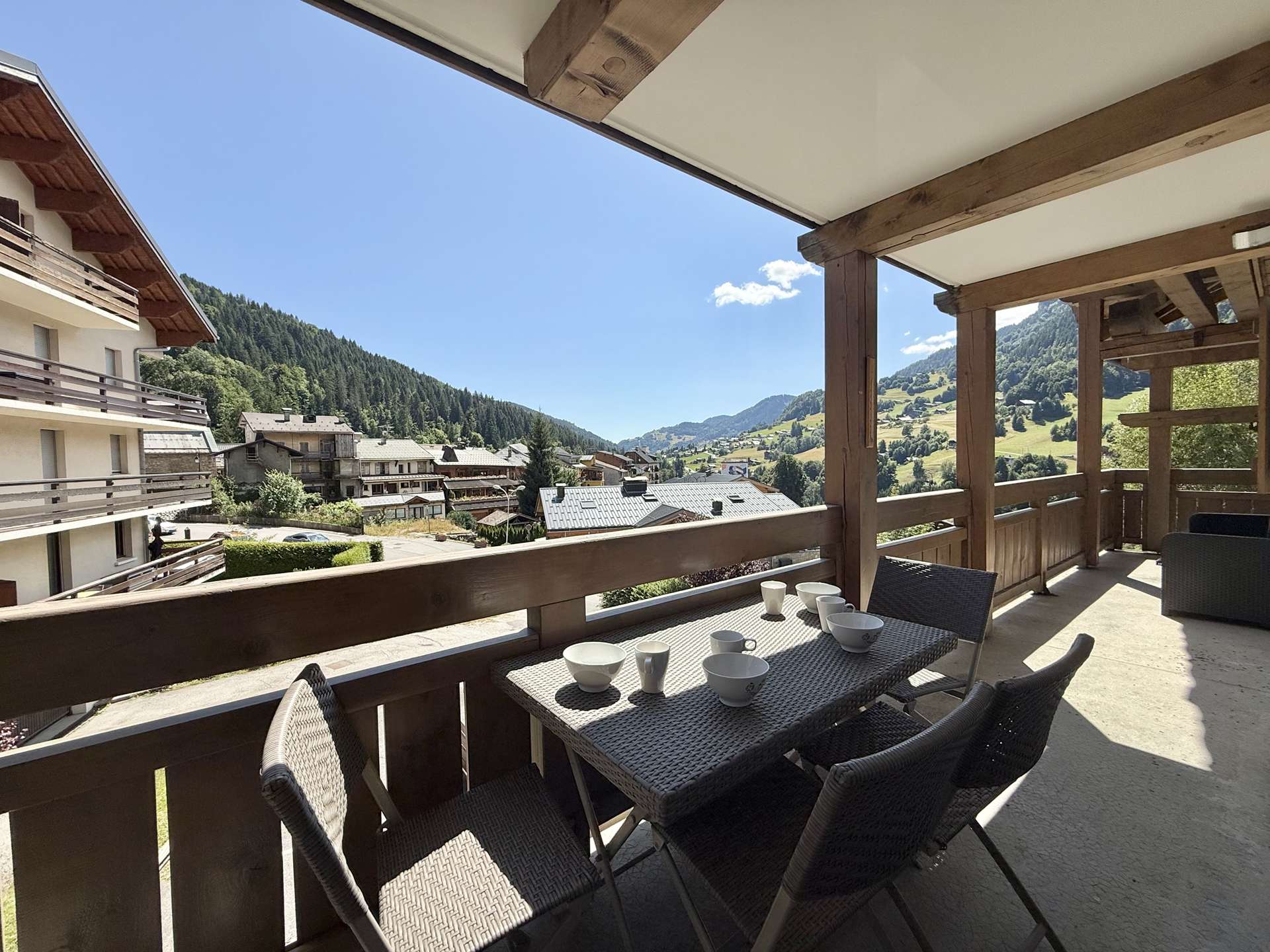 balcon de l'appartement - résidence Chalet Belle tour n°217 - location vacances - Flumet